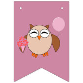 Birthday Owl Bunting Flags Vlaggetjes (Eerste vlag)
