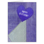 Birthday Paars Denim Heart (Voorkant)