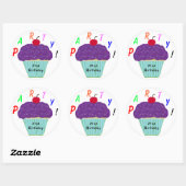 Birthday Paars Frosting Vanilla Cupcake Ronde Sticker (Vel)