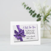 Birthday Paarse Bow-kaartje Feestdagenkaart (Staand voorkant)