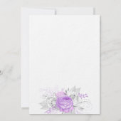 Birthday paarse florals elegant Silver luxe Kaart (Achterkant)