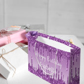 Birthday paarse glitter drift name groot cadeauzakje