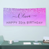 Birthday Paarse Glitter Girly Modern Spandoek (Beurs)