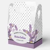 Birthday Paarse Irises met Black White Polka dots Bedankdoosjes (Geopend)