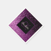 Birthday paarse roze glitter monogram luxe servet (Hoek)