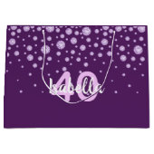 Birthday paarse roze monogram naam diamanten groot cadeauzakje (Voorkant)