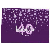 Birthday paarse roze monogram naam diamanten groot cadeauzakje (Achterkant)