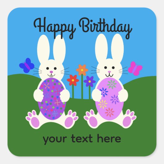 Birthday Paasbunny #6 Stickers (Voorkant)