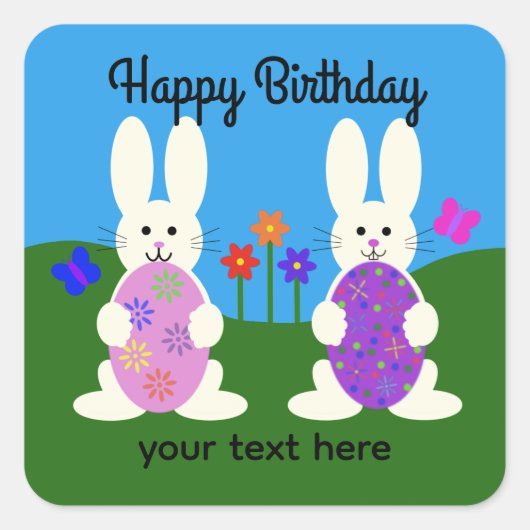Birthday paasbunny #7 Stickers (Voorkant)