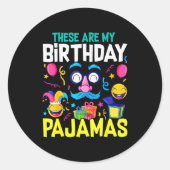 Birthday Pajama Cute Top Pj Girls Sleep  Ronde Sticker (Voorkant)