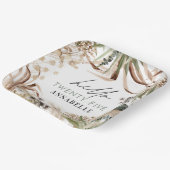 Birthday pampas eucalyptus modern boho party paper papieren bordje (Gebogen)