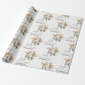Birthday pampas gras eucalyptus moderne sonde groe cadeaupapier (Uitgerold)