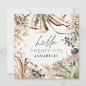 Birthday pampas gras eucalyptus moderne sonde groe kaart (Voorkant)