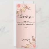 Birthday pampas gras roos dank u kaart (Voorkant)