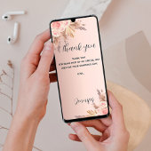 Birthday pampas gras roos dank u kaart