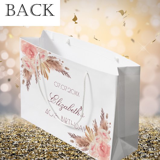 Birthday pampas roos goudbloem blozen flora groot cadeauzakje