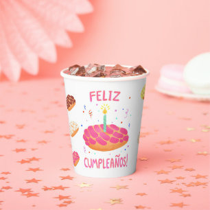 Birthday Pan Dulce Concha Papieren Bekers