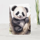 Birthday Panda Beer in Tree Kaart (Voorkant)