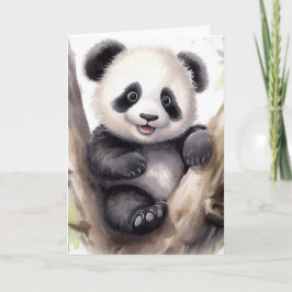 Birthday Panda Beer in Tree Kaart