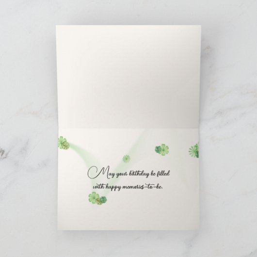 Birthday Panda Beer met bamboe Kaart (Binnen)