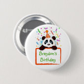 Birthday Panda Ronde Button 5,7 Cm (Voorkant /achterkant)