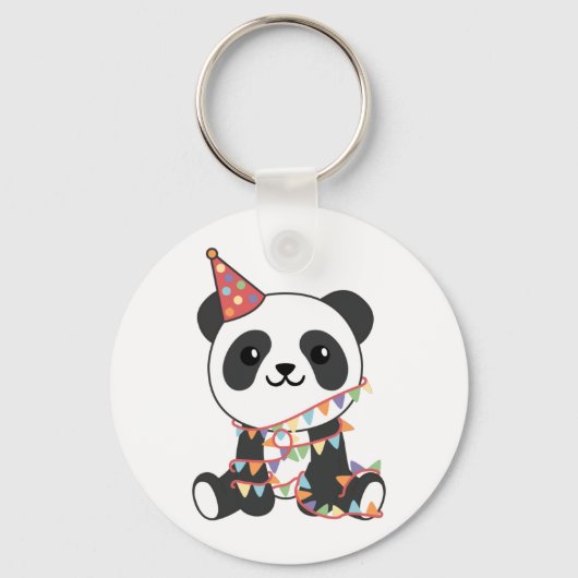 Birthday Panda voor kinderen Een Birthday Sleutelh Sleutelhanger (Voorkant)