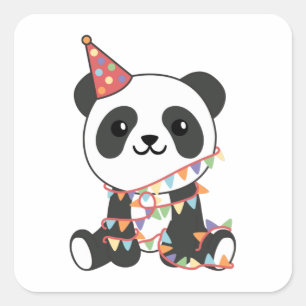 Birthday Panda voor kinderen Een Birthday Square S Vierkante Sticker