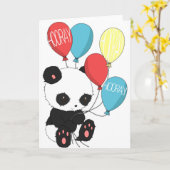 Birthday Panda with balloons Kaart (Gele Bloem)