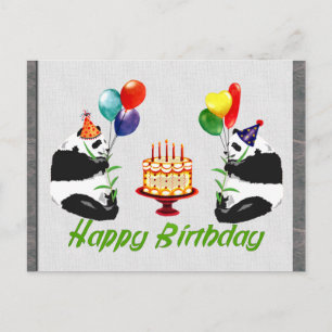 Birthday Pandas Briefkaart