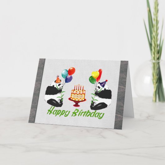 Birthday Pandas Kaart (Voorkant)