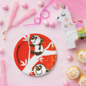 Birthday Pandas Papieren Bordje (Feest)