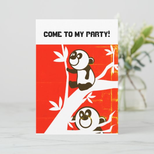 Birthday Pandas Save The Date (Staand voorkant)