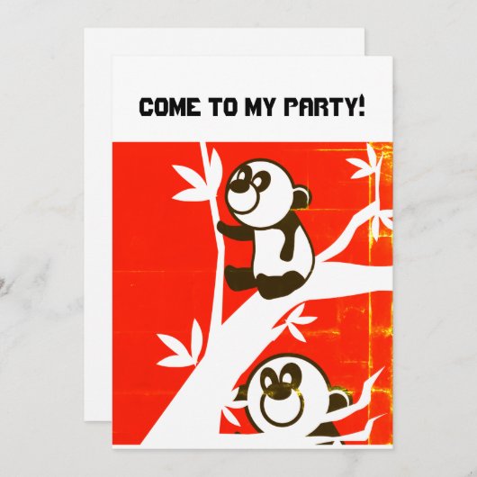 Birthday Pandas Save The Date (Voorkant / Achterkant)