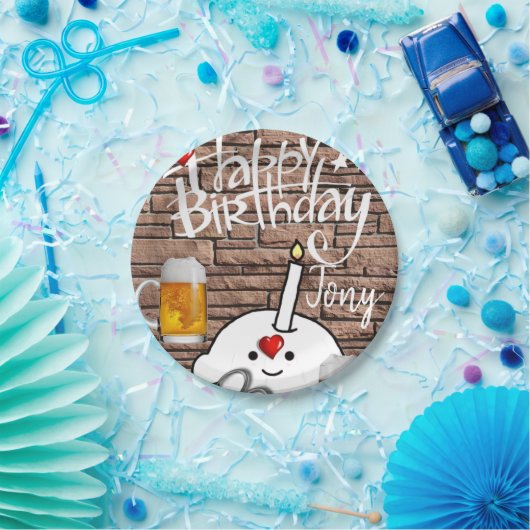 Birthday Paper Borden, bier Papieren Bordje (Feest)