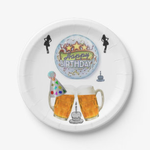 Birthday Paper Borden, bier Papieren Bordje