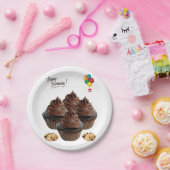 Birthday Paper Borden, chocolade-chocolade Papieren Bordje (Feest)
