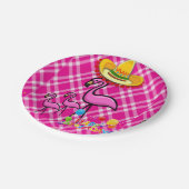 Birthday Paper Borden, Flamingo Papieren Bordje (Gekanteld)