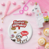 Birthday Paper Borden, Lamb Papieren Bordje (Feest)