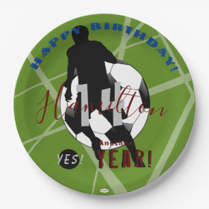 Birthday Paper-Borden met Voetbalthema HAMbyWG Papieren Bordje