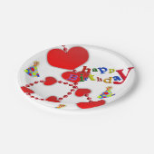 Birthday Paper Borden, Red Hearts Papieren Bordje (Gekanteld)
