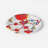 Birthday Paper Borden, Red Hearts Papieren Bordje (Gekanteld)
