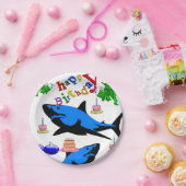 Birthday Paper Borden, Shark Papieren Bordje (Feest)
