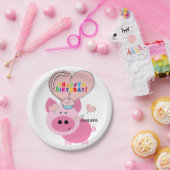 Birthday Paper Borden, Varkens Papieren Bordje (Feest)
