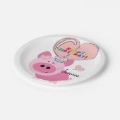 Birthday Paper Borden, Varkens Papieren Bordje (Gekanteld)
