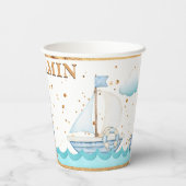 Birthday Paper cup van waterverf Nautical Lighthou Papieren Bekers (Achterkant)