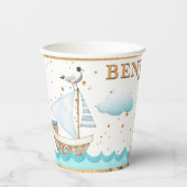 Birthday Paper cup van waterverf Nautical Lighthou Papieren Bekers (Voorkant)