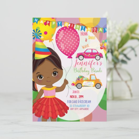 Birthday Parade Invitation Kaart (Staand voorkant)