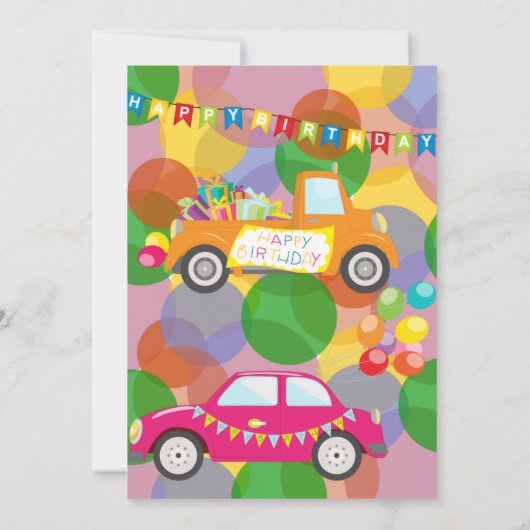 Birthday Parade Invitation Kaart (Achterkant)