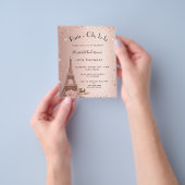 Birthday Paris roos gold Eiffel budget uitnodiging Flyer (Hand)