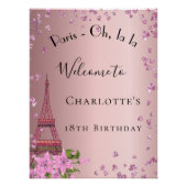 Birthday Paris wazige roze eiffeltoren welkom Perfect Poster (Voorkant)